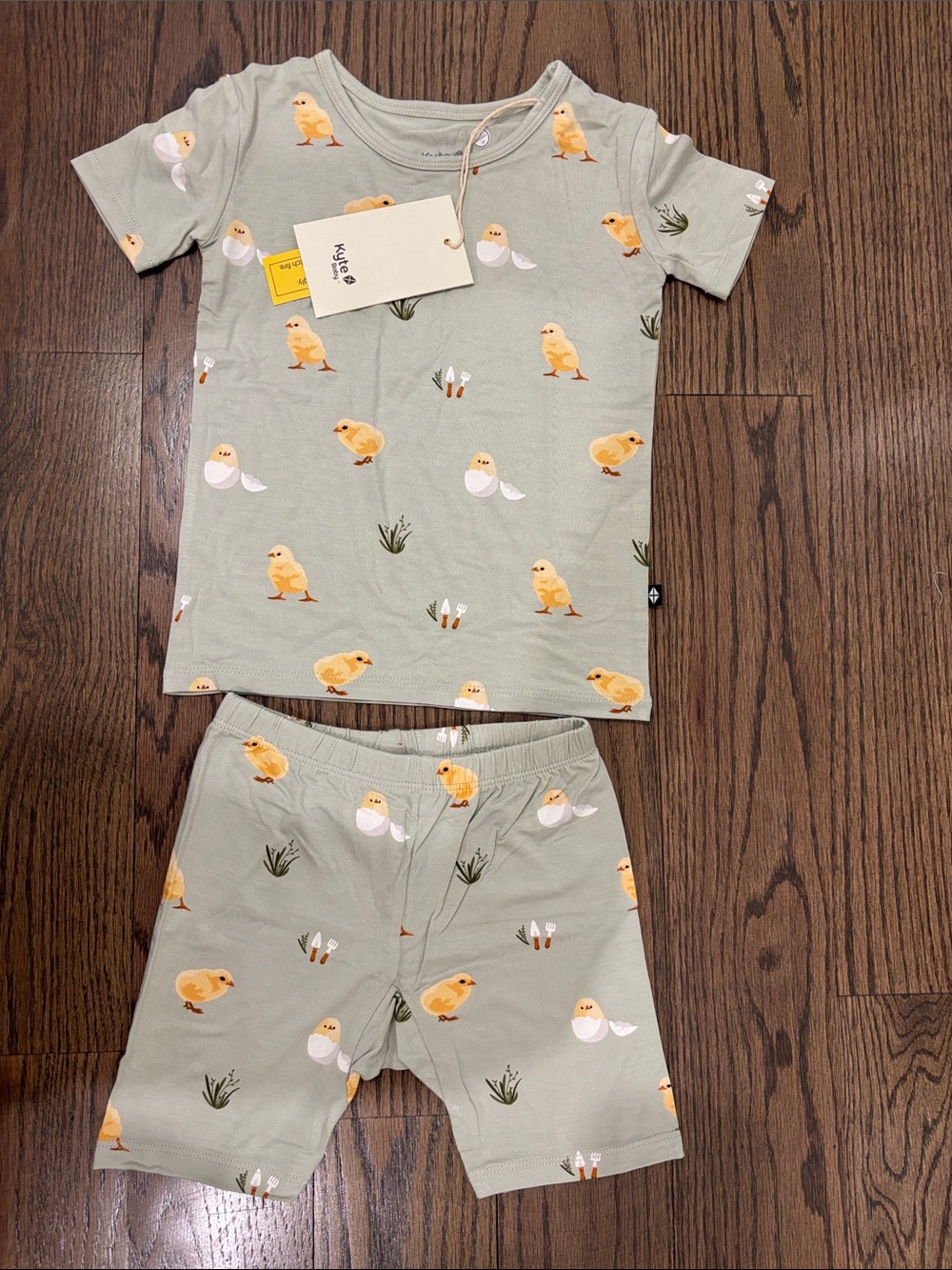 Kyte Baby Chick Print Short Pajama Set 4T